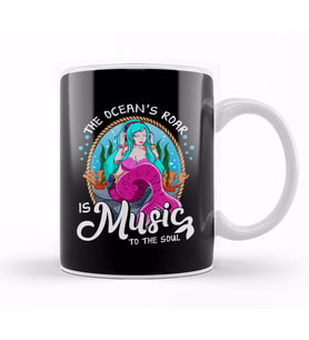 Cute The Ocean's Roar Is Music To The Soul Mermaid Kupa Bardak Porselen