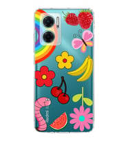 PrintiFy Xiaomi Redmi Note 11E ile Uyumlu 1mm Slim Fit Water Color 5 Baskılı Şeffaf  Kılıf