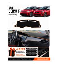 e-biz OPEL CORSA F (2019-2026) Uyumlu Torpido Örtüsü, Torpido Kılıfı - Siyah-Kahverengi - OP020