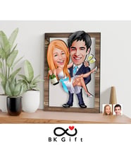 BK Gift Kişiye Özel Evleniyoruz Karikatürlü 3D Ahşap Tablo, Sevgiliye Hediye, Sevgililer Günü Hediyesi, Yıl Dönümü Hediyesi, Doğum Günü Hediyesi-4