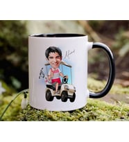 Bk Gift Kişiye Özel Golf Oyuncusu Karikatürlü Siyah Kupa Bardak-6, Sevgiliye Hediye, Arkadaşa Hediye