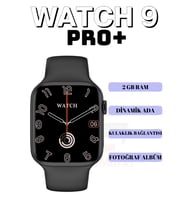 Watch 9 Series Akıllı Saat Dinamik Ada / 2GB RAM / MÜZİK DİNLEME / 2 KORDONLU (Siyah)