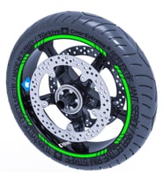 Floresan Yeşil 4 Parçalı Kesikli Jant Şeridi Sticker Çınar Extreme
