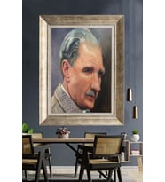Gümüş Çerçeveli Atatürk Tablo za143