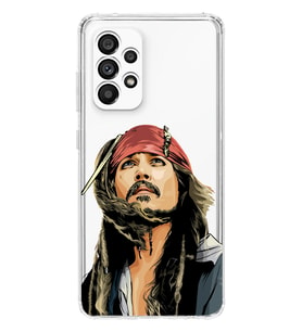 Samsung Galaxy A72 Uyumlu Jack Sparrow Tasarımlı Şeffaf Telefon Kılıfı