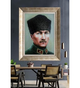 Gümüş Çerçeveli Atatürk Tablo za158