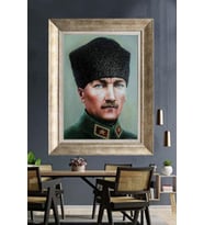 Gümüş Çerçeveli Atatürk Tablo za158