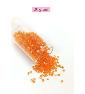 Kesme Cam Boncuk 2mm - 20 Gram - Şeffaf Turuncu -BNC314