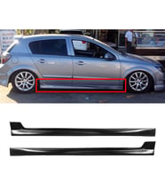 Opel Astra H HB Yan Marşpiyel Seti Plastik 2 Adet Mat Siyah 2004 2005 2006 2007 2008 2009 karlık+ek+bodykit