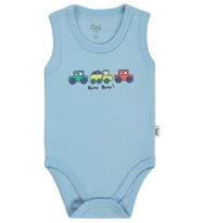 Civil Baby Araba Baskılı 3-36 Ay Çıtçıtlı Badi - Mavi
