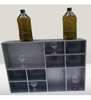 Hobi ADN Dekoratif 90352 Kupa Raf Model Ahşap MDF Gümüş Gri Renk El yapım