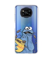 Poco X3 Pro Uyumlu Susam Sokağı Kurabiye Canavarı Desenli Şeffaf Telefon Kılıfı