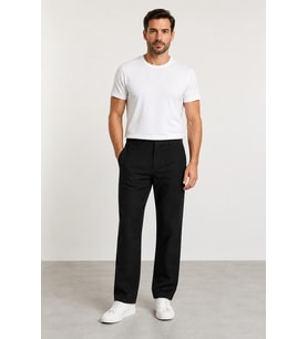Erkek Yan Cep Esnek Keten Regular Fit Pantolon 2145-Lacivert