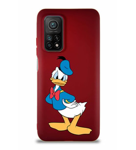 Xiaomi Mi 10T Soft Premier Kapak Donald Duck-D Tasarımlı Silikon Kılıf - Mürdüm (Şeffaf)