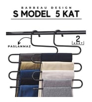ModaCar Barbeau Black 2 li 5 Kat Pantolon Askısı