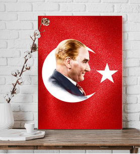 Atatürk Fotoğraflı Kanvas Tablo
