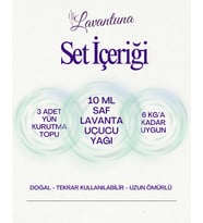 Doğal Kurutma Topları (3’lü) & Saf Lavanta Uçucu Yağı 10 ml  Şık Hediye Seti (Mor)