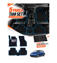 e-biz HONDA CİVİC-FK-HATCHBACK 5 KAPI (2006-2012) Uyumlu EVA Oto Paspas Metal Topukluklu Siyah-Turkuaz