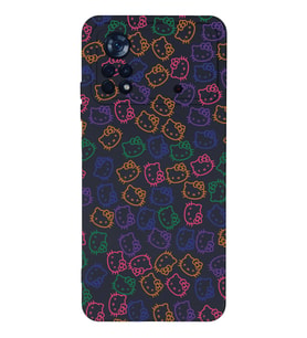 Xiaomi Poco X4 Pro Uyumlu Lansman Kılıf Hello Kitty Tasarımlı İçi Kadife Kapak-Koyu Mavi (Şeffaf)
