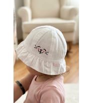 Kitti 0-18 Ay Kedi Baskılı Kız Bebek Fötr Şapka (Beyaz)
