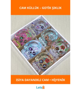 Kuru Kafa Figürlü Şık Dekoratif Cam Küllük, Estetik ve Modern Tasarım