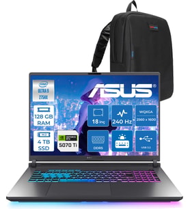 Asus Rog Strix G18 G815LR-S9156 Ultra 9 275HX Aı 128GB 4tb SSD 12GB/RTX5070Tİ Gddr7 175W 18" 2.5k Wqxga 240Hz 3ms 500NITS Freedos Taşınabilir Bilgisayar WS9156F39128G + Zettaçanta
