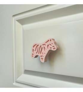 Pomerol Pembe Zebra Dolap Kulpu - Çocuk Odası, Mutfak ve Banyo İçin Sevimli ve Dayanıklı Mobilya Kulp, KulpD