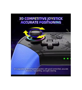 Switch Ns Pro Controller Uyumlu RGB Işıklı Gamepad – PC / Android / iOS S12 MODEL