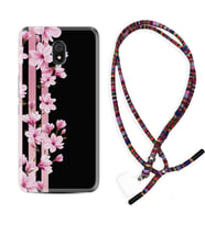 Xiaomi Redmi 8A 8 Pro 9C 9T 10C 11T Pro Kılıf Boyun Asklı Rasta Silikon Pink Flowers 3 1393