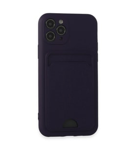 Apple İphone 11 Pro Kılıf Kelvin Kartvizitli Silikon - Derin Mor