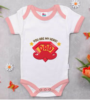 BK Kids My Hero Dad Tasarımlı Pembe Bebek Body Zıbın-1