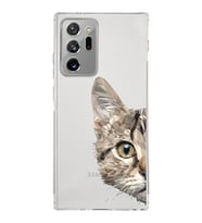 Samsung Galaxy Note 20 Ultra Uyumlu Kamera Korumalı Kapak Catface Tasarımlı  Şeffaf Kılıf
