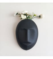 Dekoratif Mask Duvar Vazosu, Duvar Dekoru ,Heykel Duvar Süsü, Siyah
