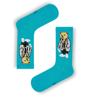 Mavi Bear Desenli Tenis Çorap