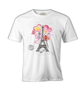 Paris - L'amour Beyaz Erkek Tshirt