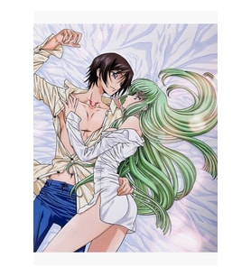 Lelouch Lamperouge Ve Cc Code Geass Anime Fanart Manga Çifti Tablo Ahşap Poster Dekoratif