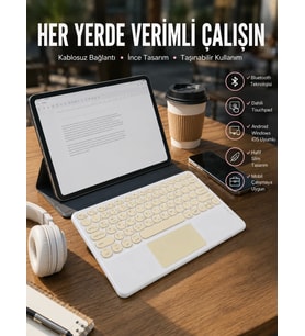 Touchpad Uyumlu Bluetooth Klavye Slim Kablosuz Wifi Q Klavye
