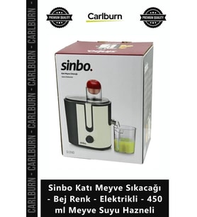 Özel Üretim Güçlü Sinbo Katı Meyve Sıkacağı Bej Renk Elektrikli 450 ml Meyve Suyu Hazneli