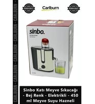 Özel Üretim Güçlü Sinbo Katı Meyve Sıkacağı Bej Renk Elektrikli 450 ml Meyve Suyu Hazneli