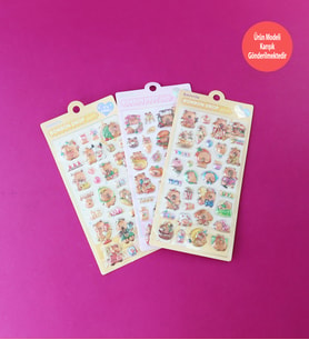 Capybara Bonbon Drop Kabartmalı Sticker – 1 Sayfa 3D Etiket