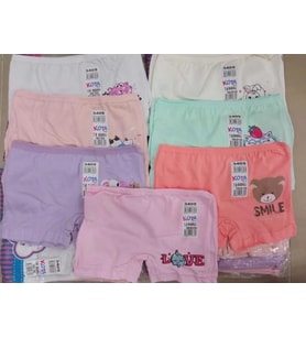 KOTA 3409 KIZ ÇOCUK RENKLİ BASKILI BOXER 12 ADET (Çok Renkli)