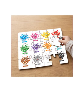 Renkleri Öğrenyorum Tasarımlı 24 Parça Ahşap Çocuk Puzzle MPK0262
