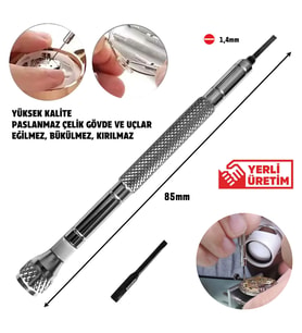 1,4mm Çelik Düz Tornavida Hassas Saat Gözlük Elektronik Tamiri+Yedek uç