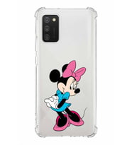 Samsung Galaxy A02s  Köşe Korumalı Antişok Kapak Minnie Mouse Tasarımlı Şeffaf  Kılıf