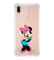 Huawei P20 Lite  Köşe Korumalı Antişok Kapak Minnie Mouse Tasarımlı Şeffaf  Kılıf