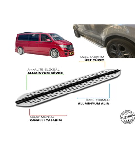 T6 TRANSPORTER CAMLI VAN UZUN ŞASE ARACA ÖZEL PRV1 YAN BASAMAK 2016 2017 2018-2019-20-21-22-23-24