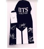 Bts İmza Baskılı Unisex Owersize T- Shirt Bts Kolye Bts Şapka 3'lü Kombin
