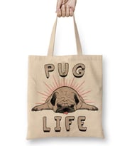 Pug Life Köpek Bez Çanta Uzun Saplı