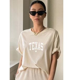 Texas Baskılı Tasarım Tshirt (Bej)