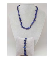 Lapis Taşı Küçük Taşlar Kolye & Bileklik Seti (52190)